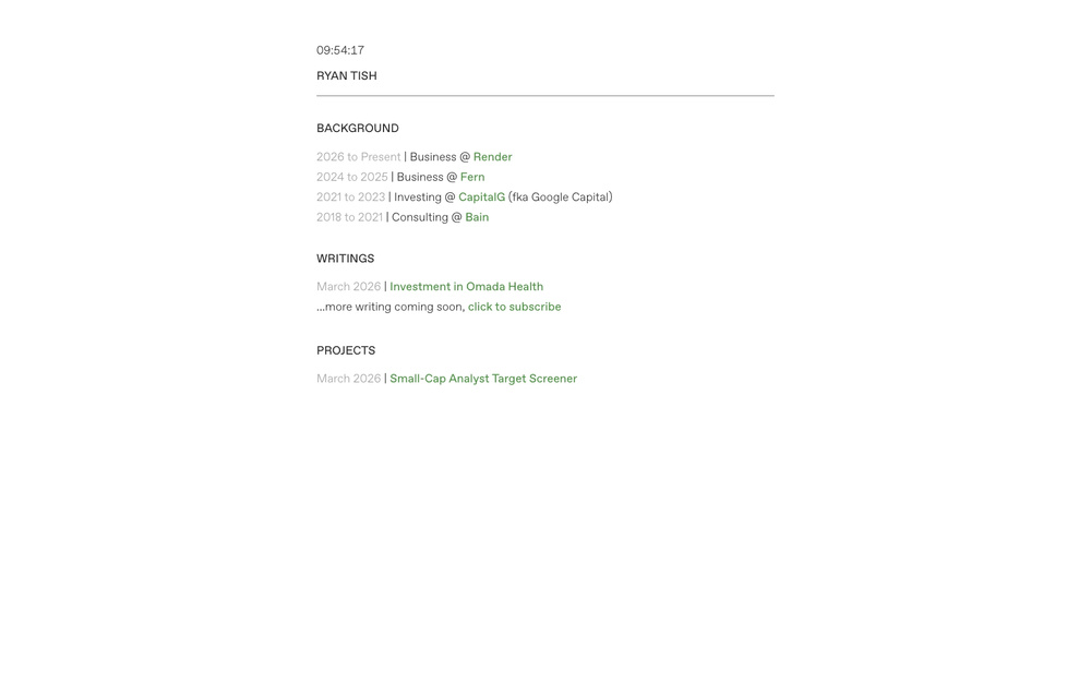 Small-Cap Analyst Target Screener dashboard